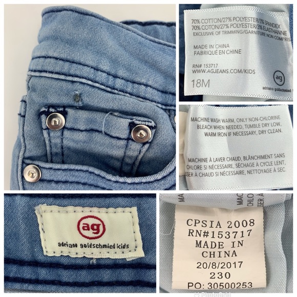 ag Adriano Goldschmied Kids Infant Blue Jeans with Adjustable Waist, 18M - Picture 16 of 16